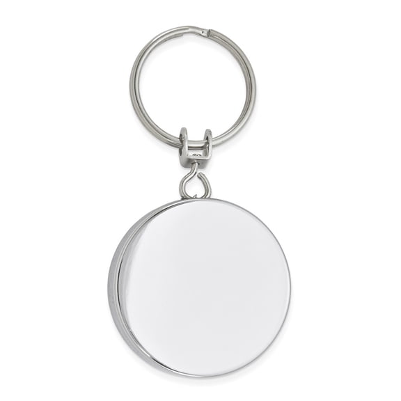 FB Jewels Engravable Round Zip Pull Retractable Key Ring w/Belt Clip