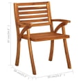thumbnail image 4 of vidaXL Garden Dining Chairs with Cushions 3 pcs Solid Acacia Wood, 4 of 4
