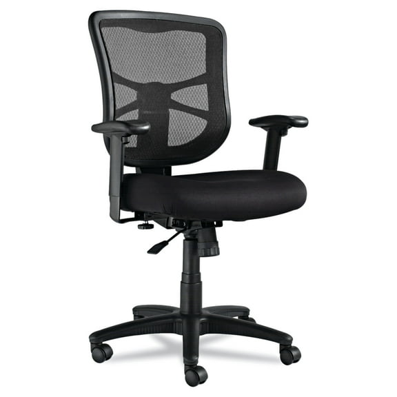 Alera Elusion Series Mesh Mid-Back Swivel/Tilt Chair, Supports up to 275 lbs., Black Seat/Black Back, Black Base -ALEEL42BME10B