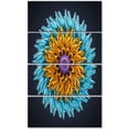 thumbnail image 2 of Yellow Blue Abstract 3D Flower - Flowers Canvas Wall Artwork, 2 of 3
