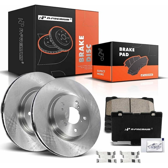 A-Premium 12.6 inch (320mm) Front Vented Disc Brake Rotors   Ceramic Pads Kit Compatible with Select Acura Models - RL 2005-2012, 6-PC Set