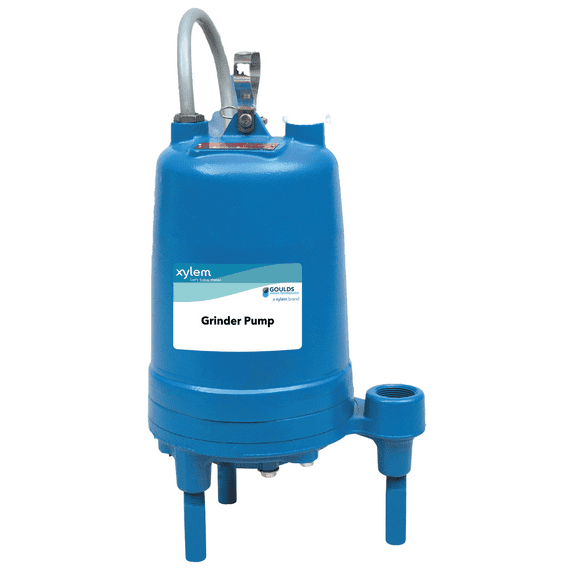 Goulds RGS2012PA, RGS Series, Grinder Pump with Piggyback Float Switch, 2 HP, 208/230 Volts, 1 Phase, 1-1/4" NPT, 41 GPM Max, 95 ft Max Head, 20 ft Cord, Automatic