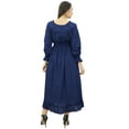 thumbnail image 4 of Bimba Women's Cotton Smocked Waist Long Casual Maxi Dress, 4 of 6