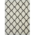 thumbnail image 2 of Nourison Ultra Plush Shag Trellis Ivory/Charcoal 5' x 7' Area Rug, (5x7), 2 of 9