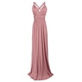 thumbnail image 4 of CIENVNSTG Women Sexy Sleeveless V-Neck Maxi Dress Evening Long Prom A-Line Dress Spaghetti Strap Wedding Cocktail Maxi Gown Pink XL, 4 of 6