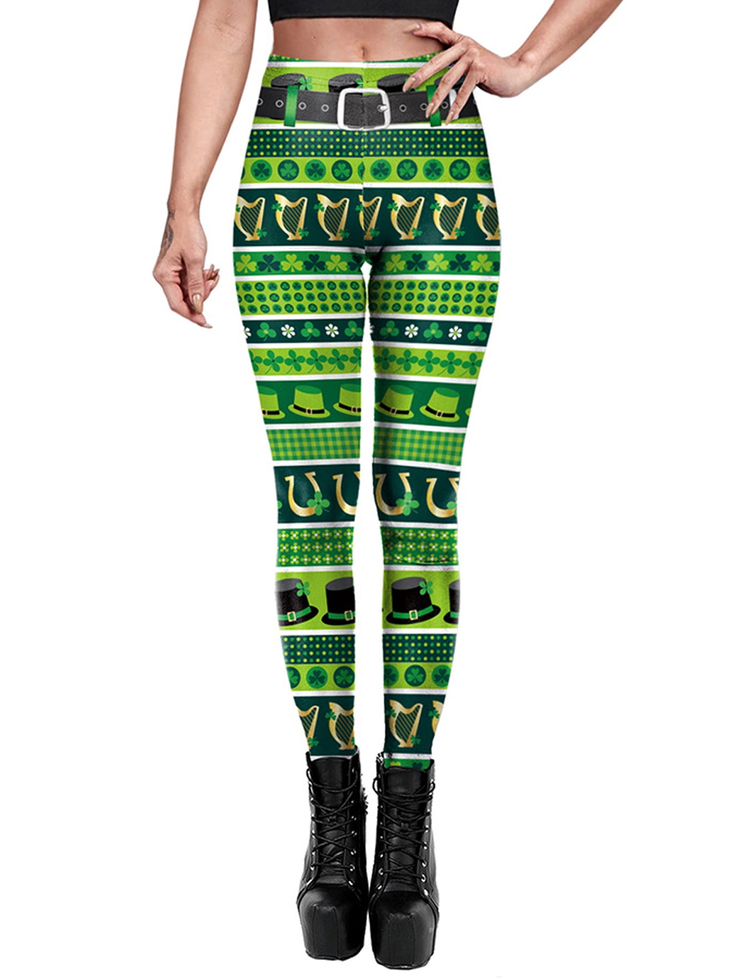 Clover Graphic Print Skinny Pants 