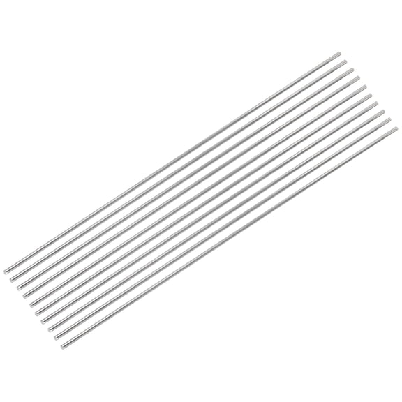 Uxcell 10Pcs 2mm x 300mm 304 Stainless Steel Rods, Round Metal Solid Rod Lathe Bar Stock for Industry, DIY Craft, Car, Helicopter, Airplane