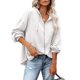 thumbnail image 1 of Sudadera con capucha cómoda de manga larga para mujer Sudadera con capucha y cremallera completa Jersey con cordón Blanco M, 1 of 5