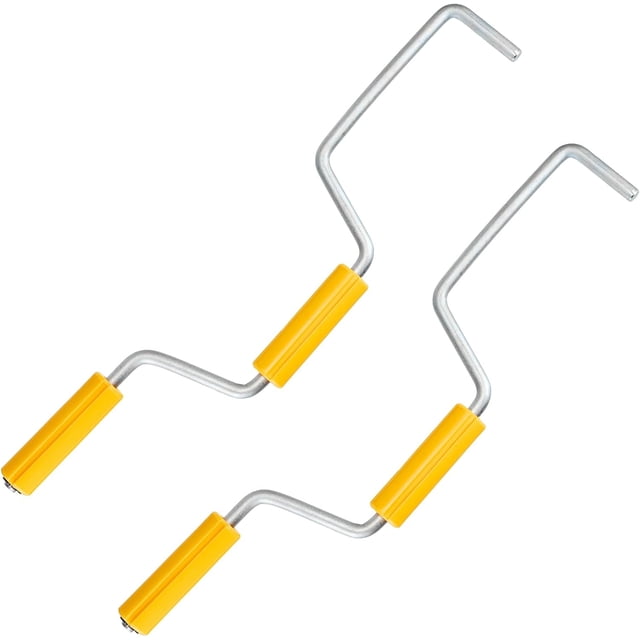 Enrouleur de Sangle, 2 Pcs Enrouleur de Sangle 17 Pouces pour Remorque à Plateau, Enrouleur à Main en Acier Inoxydable pour Enrouler les Sangles Portable pour Treuil, Jaune