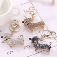 thumbnail image 3 of Metal Rhinestone Sausage Dog Keychain Cartoon Animal Dachshund Keychain Dachshund Puppy Key Key Chain Puppy Key Ring Shoulder Bag Key Chain, 3 of 7