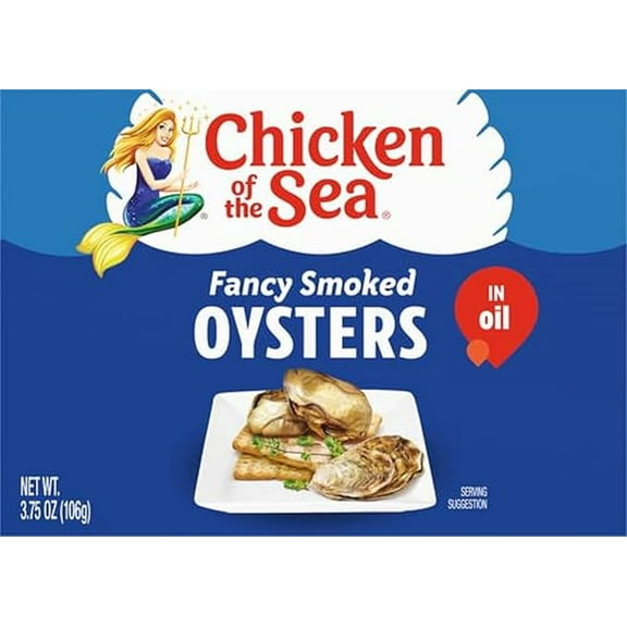 Chicken of the Sea Smoked Oysters in Oil, Canned Oysters, Great for Recipes, 3.75-Ounce Can (Pack of 1)