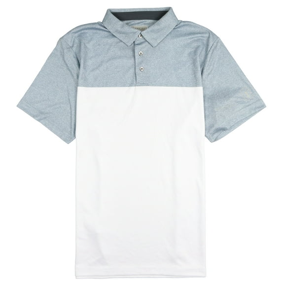 PGA Tour Men's Airflux Birdseye Block Polo Golf Shirt Large White Gray
