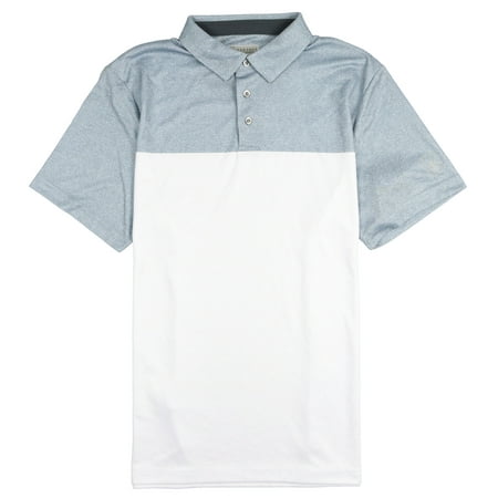 PGA Tour Men's Airflux Birdseye Block Polo Golf Shirt Large White Gray