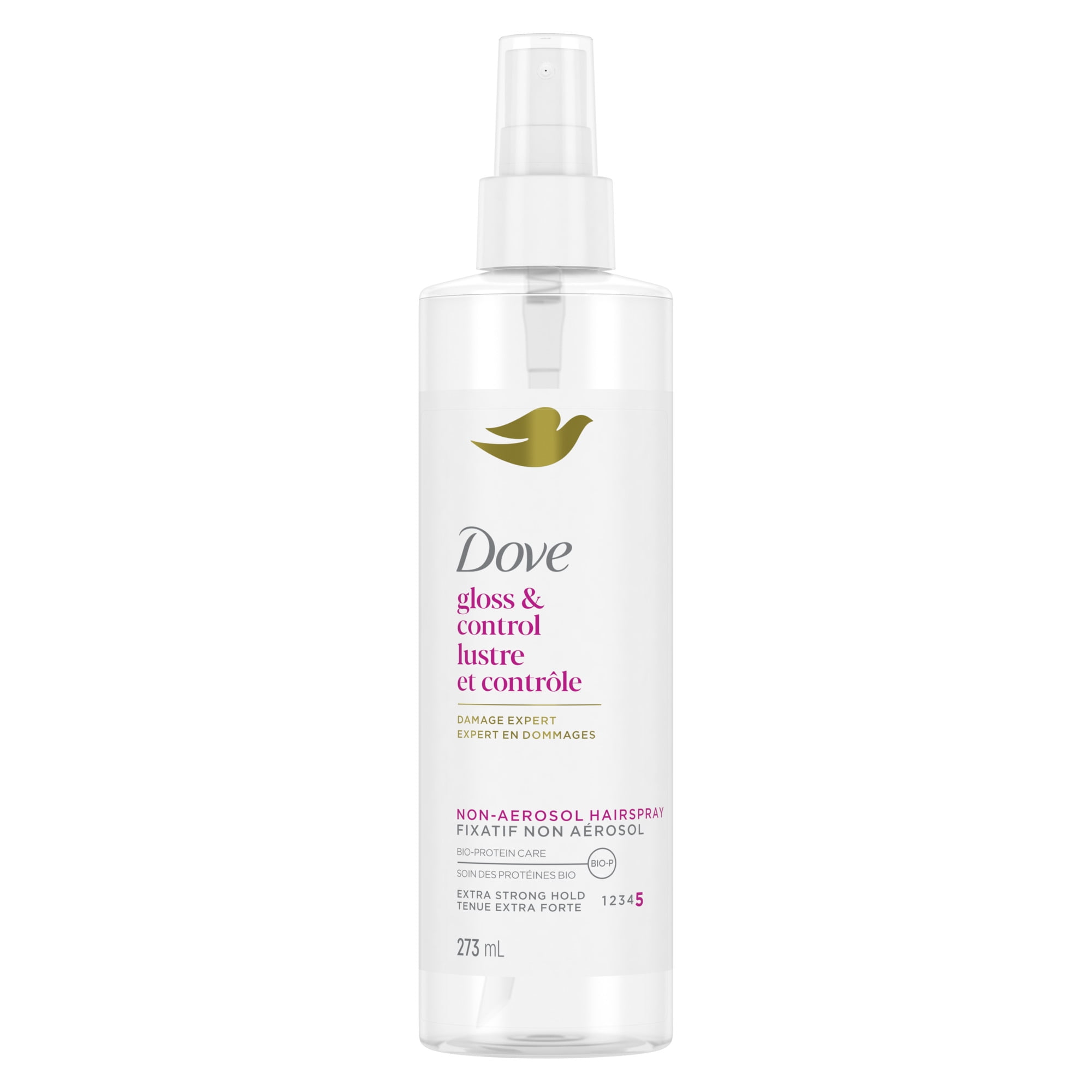Dove Non-Aerosol Hairspray for Extra Strong Hold Hairspray Gloss & Control Protects Against Damp or Humid Conditions 273mL, 273 ML