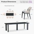 thumbnail image 2 of PURPLE LEAF 9 Pieces Modern Patio Dining Set, Rectangular Aluminum Outdoor Table and 8 All-Weather PE Rattan Chairs Set for Kitchen Porch and Garden, Dark Grey, 2 of 8