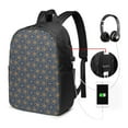 thumbnail image 3 of YFYANG 17" Laptop Backpack, Blue Retro Texture Fashion Travel Work Backpack with USB and Headphone Cable Interface for Men and Women, 3 of 8