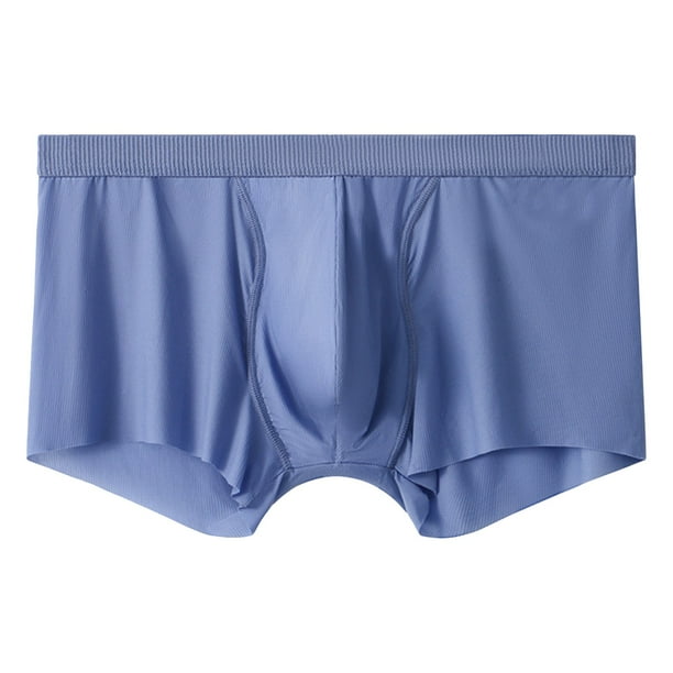 Ropa Interior Para Hombre, Ropa Interior De Seda De Hielo, Ropa Interior Plana Con Esquinas, Pantalones Cuadrángulo Finos Y Transpirables Sin Encabezado