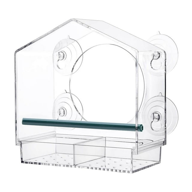 GROWTH TANK Acrylic Window Bird Feeder Parrot Seed Tray for Cockatiel Small Medium Birds