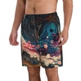 thumbnail image 2 of Salouo Abstract Peacock Painting Pattern Swim Trunks for Men,Men's Hawaiian Bathing Suit Swimsuits Quick Dry Swimming Board Shorts Beach Shorts with Pockets-X-Large, 2 of 6