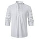 thumbnail image 4 of Blusa informal de lino y algodón para hombre, camisa de manga larga con solapa inclinada, Estilo Vintage para Yoga, primavera y otoño, novedad de 2023, 4 of 4
