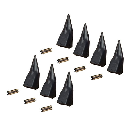 

7 Backhoe Excavator Skid Bucket Tiger Rock Teeth w Pins- 230TL TT230L T23P