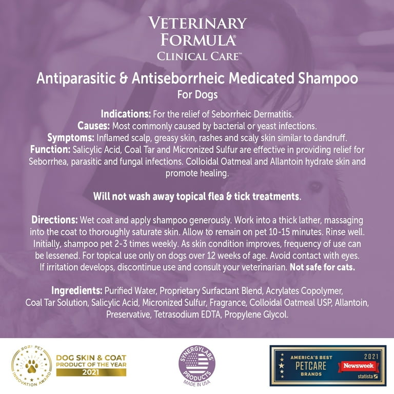 Veterinary Formula Clinical Care Antiparasitic & Antiseborrheic Shampoo for Dogs, 16 Walmart.com