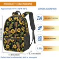 thumbnail image 3 of Sunflower and Rolling Pin Black Pattern 17" Waterproof Oxford School Backpacks for Teens, S-Shape Padded Straps, for School, Travel, Hiking, Camping, 3 of 5