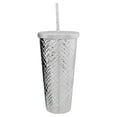 thumbnail image 1 of Vaso Plástico Grande con Relieve Ambient 21 Estilo Diamante Plateado 600 ml, 1 of 4