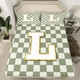 thumbnail image 2 of Castle Fairy Personalized Initial 4 Pieces Queen Sheet Sets for Kids,Geometric Lattice Ultra Soft Flat Sheet,Golden Glitter Queen Fitted Sheet,Luxury Bedroom Decor, 2 of 7