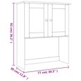 thumbnail image 4 of vidaXL Commode Haut ALTA Blanc 77x30x92 cm Bois Massif Pin, 4 of 5