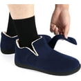 thumbnail image 4 of Zizor Men's Adjustable Velcro Strap Slippers, Memory Foam Closed Back House Shoes, 4 of 6