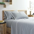 thumbnail image 2 of Martex Clean AF Antimicrobial Pinstripe Sheet Set, White/Gray, Twin, 2 of 5