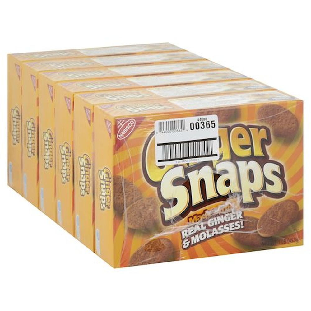 Nabisco Old Fashioned Ginger Snap Cookies, 16 Ounce -- 6 per Case.