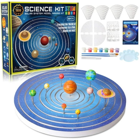 Solar System for Kids Science Experiments Model Building Kit, Glow in The Dark Paint Crafts Stem Projects for Kids Ages 8-12 Educational Learning Toys Gifts for Girls & Boys, 8 Planets