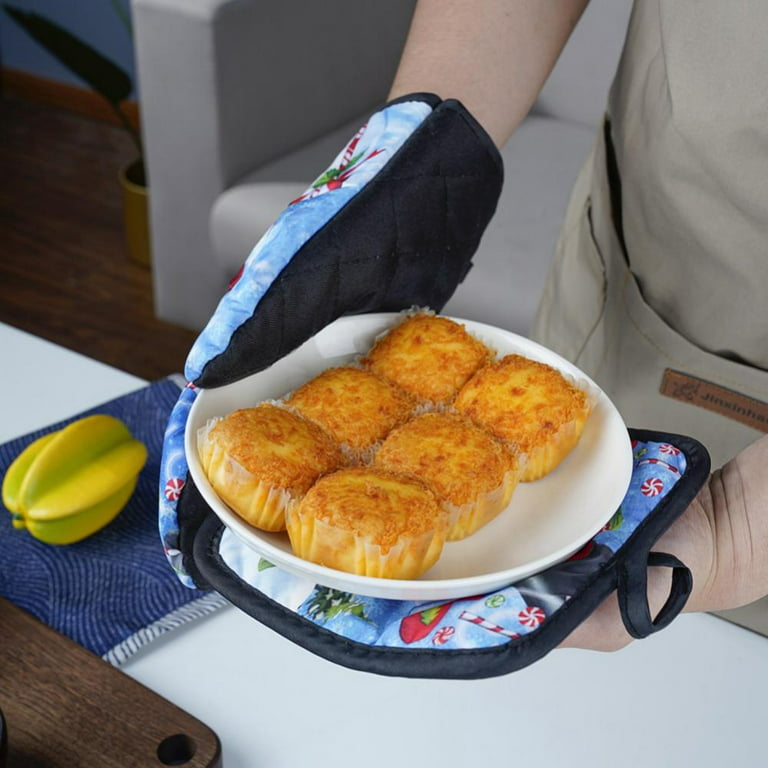 6 packs Microwave Glove Potholder Gloves Mitts Kitchen Potholder mat for  BBQ Cooking Insulation Gloves Hot Oven Mitts Baking - AliExpress
