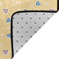 thumbnail image 2 of DouZhe Hearts Yellow Pink Blue Doodles Rugs Doormat, Non-Slip Machine Washable Carpets Floor Door Mat , 36" x 24", 2 of 6
