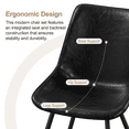 thumbnail image 4 of Alden Design 2PCS Faux Leather Dining Chairs with Metal Legs for Dining Room, Black, 4 of 8
