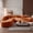 Orange, variant on MODERNLUXE 122" Extra Large Sectional Sofa,Comfy L-Shape 4-Seat Couches with 3 Round Cushions and Curved Design,Chenille Cloud Modular Couch for Living Room,Orange
