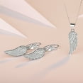 thumbnail image 3 of 14k White/Rose Gold Plated Mini Cubic Zirconia Angel Wing Pendant Necklace Dangle Earrings Jewelry Set, 3 of 8