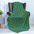 thumbnail image 4 of Yellow and Blue Soft Flannel Fleece Throw Blanket, Sunflowers Pattern with Ombre Shades Summer Season Harvest Agriculture, Cozy Plush for Indoor and Outdoor Use, 60" x 80", Multicolor, by Ambesonne, 4 of 5