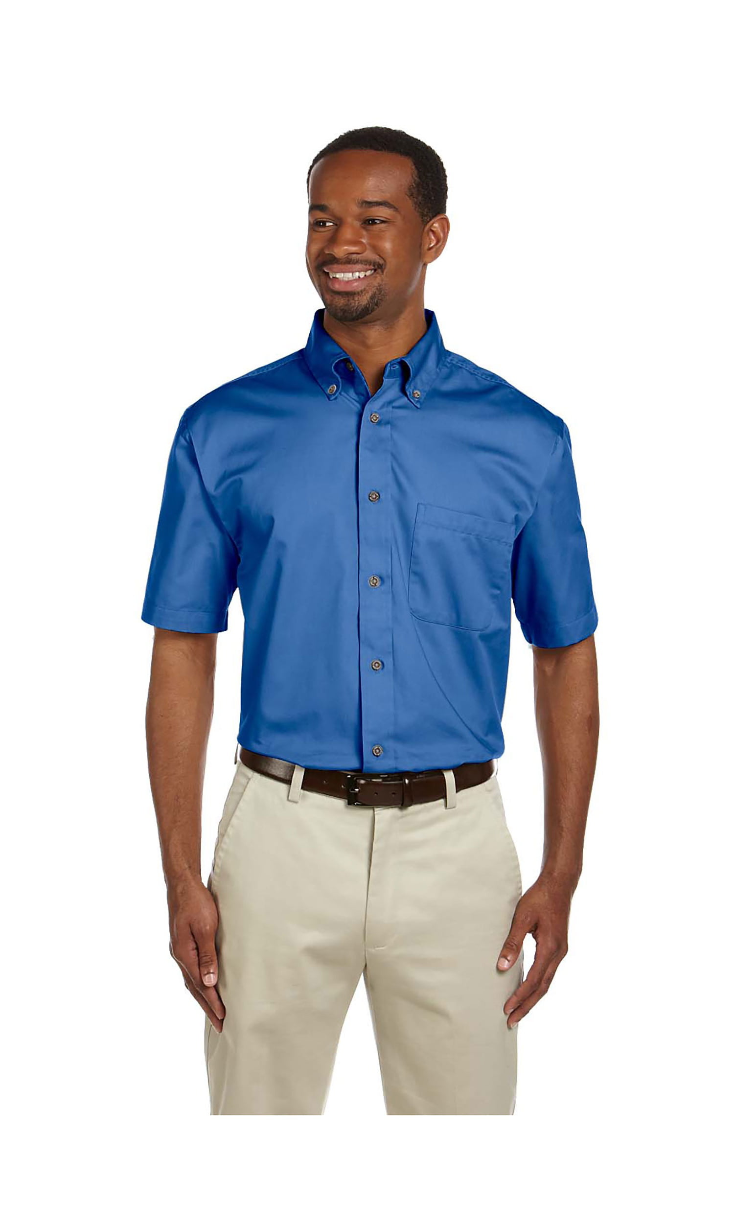 Harriton Men's Hemmed Twill Dress Shirt, Style M500S - Walmart.com