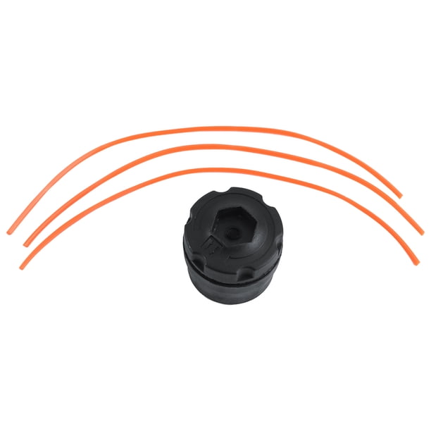 Cabezal de desbrozadora de plástico, juego de hilos para desbrozadora de césped a gasolina, color negro