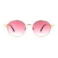 thumbnail image 3 of Revolver Hand Gun Emblem 90s Round Oval Metal Rim Sunglasses Gold Burgundy, 3 of 4