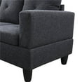 thumbnail image 5 of Hommoo Flannel 4-Seat L-Shape Sectional Couch Sofa, Living Room Furniture Sets, Black Grey(No Ottoman), 5 of 6