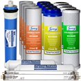 thumbnail image 1 of iSpring F17U100 Ensemble de Remplacement de 2 Ans pour Filtre à Eau 100GPD 6 Étapes par Osmose Inverse UV, Compatible avec RCC1UP RCC7U 17 Pcs 4SED 4GAC 4CTO 2T33 1MC1 2UVB11, 1 of 6