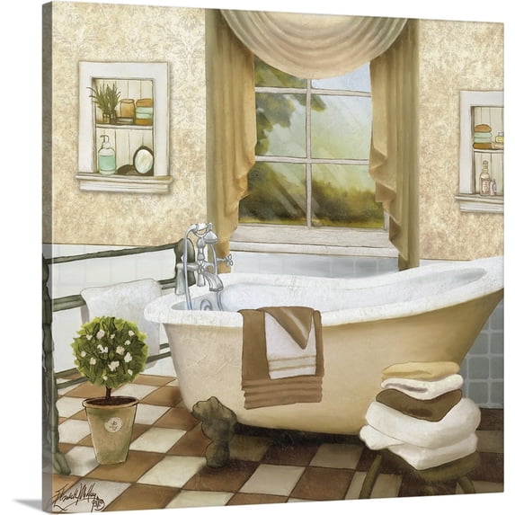 Great BIG Canvas | "French Bath II" Canvas Wall Art - 20x20