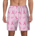 thumbnail image 3 of Uemuo Breast Cancer Awareness 1 Pattern Mens Swim Trunks Quick Dry Board Shorts with Mesh Lining, Stretch Beach Shorts Quick Dry No-Chafing Board Shorts-XX-Large, 3 of 9