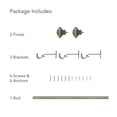 thumbnail image 5 of Elrene Home Fashions Florence Single Curtain Rod with Stacked Square Finial, Antique Pewter, 86" x 120", 5 of 9