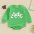 thumbnail image 2 of Bagilaanoe Newborn Baby Girl Boys Oversized Romper Sweatshirt Long Sleeve Bodysuits Letter Embroidery Pullover 3M 6M 12M 18M 24M Infant Casual Tee Tops, 2 of 7