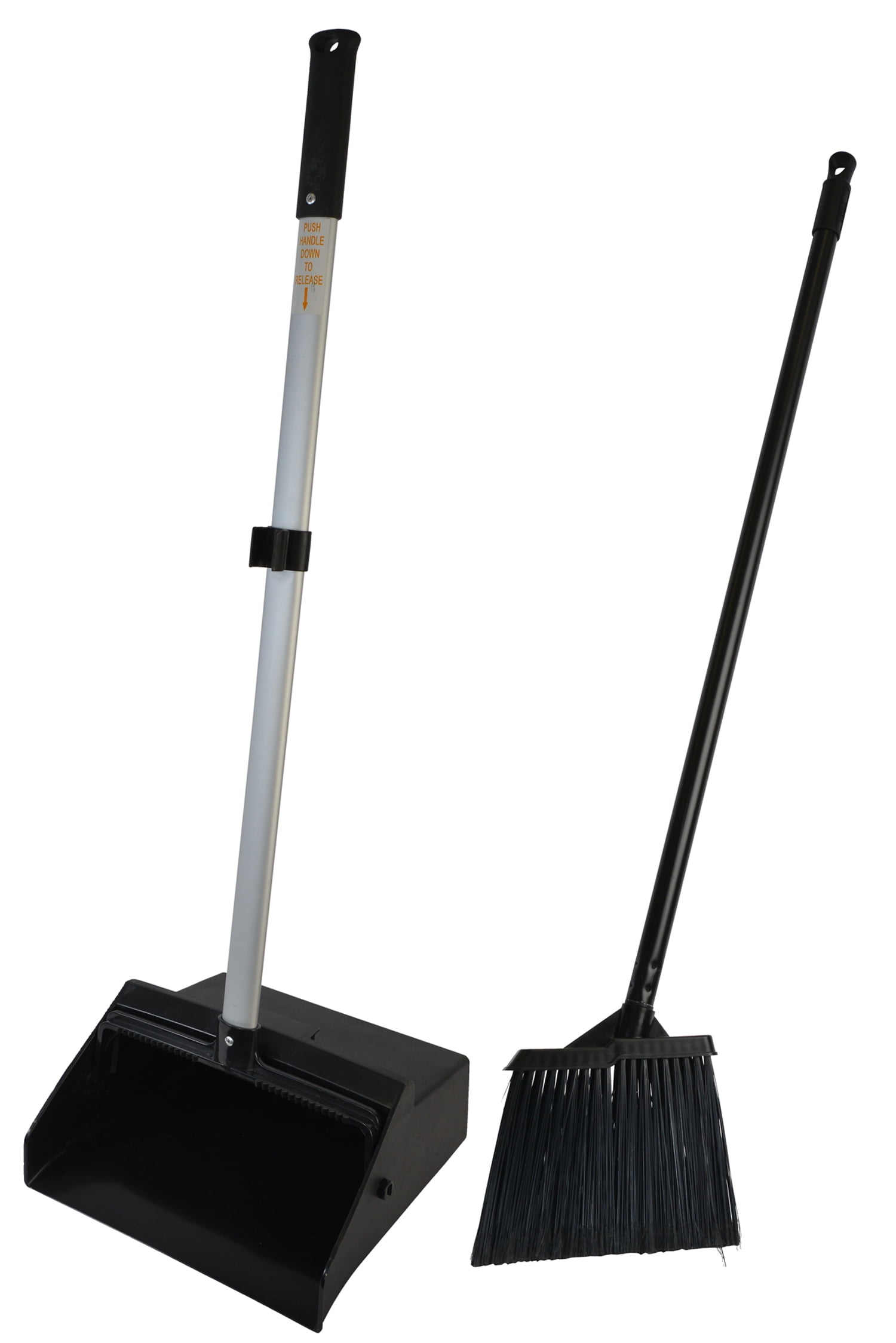 Lobby Dustpan & Lobby Angle Broom Combo Set, Black